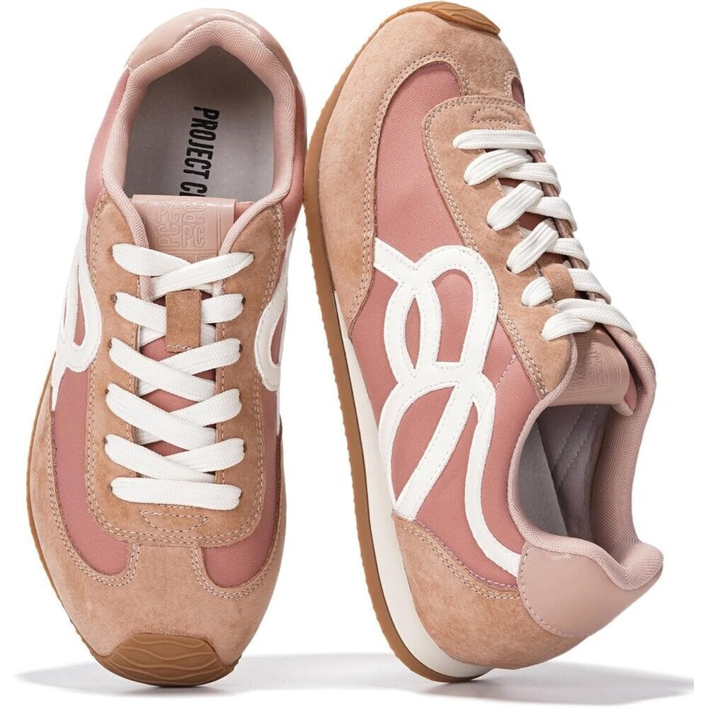 Women's Light Nude Memory Foam Shoes Lightweight Nonslip Walking Sneakers